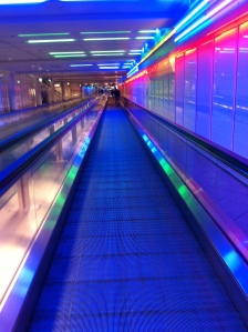 Bright lights in the Munchen Airport.